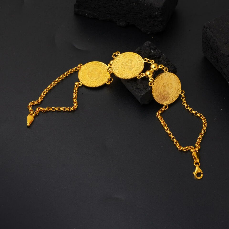 3 Çeyrek Altınlı 22 Ayar Bayan Bileklik