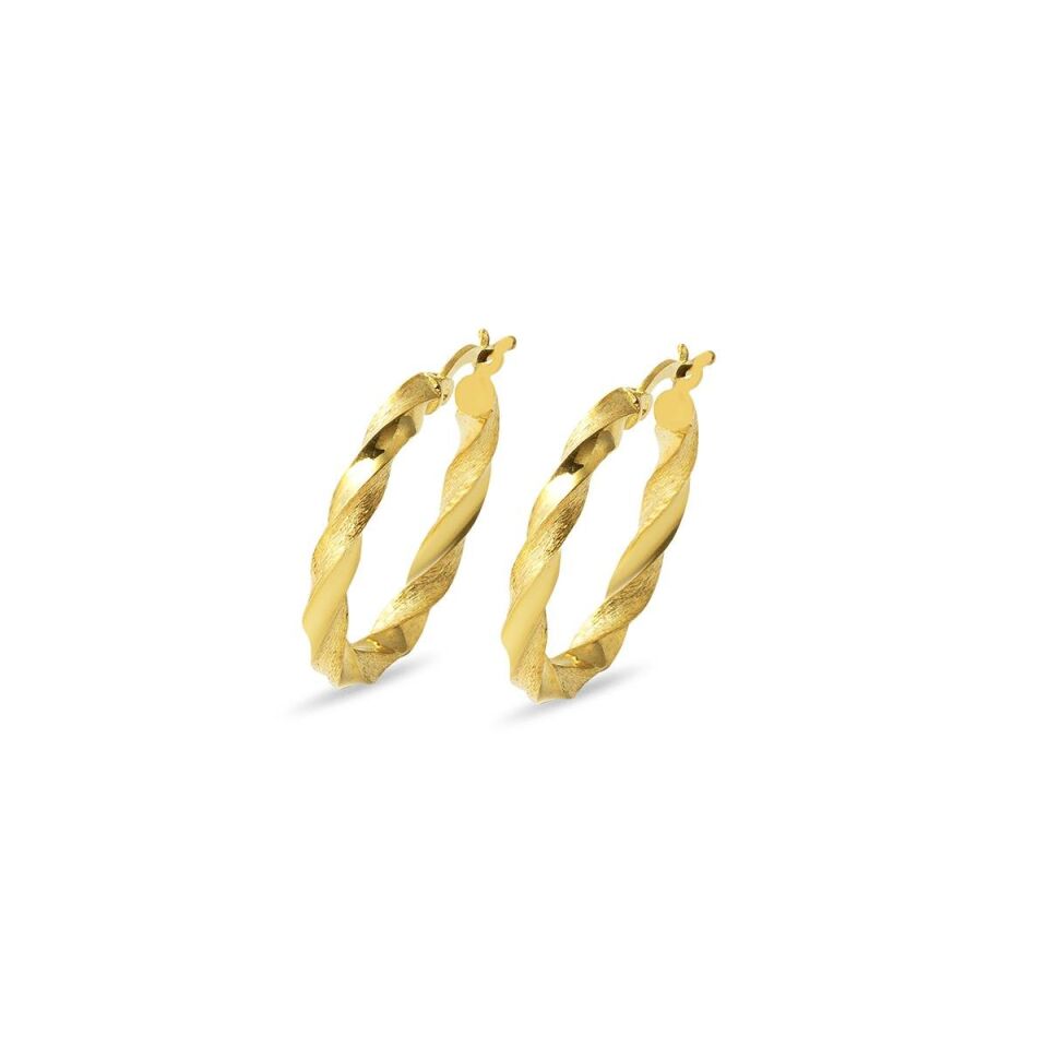 Mini Burgu Altın Halka Küpe