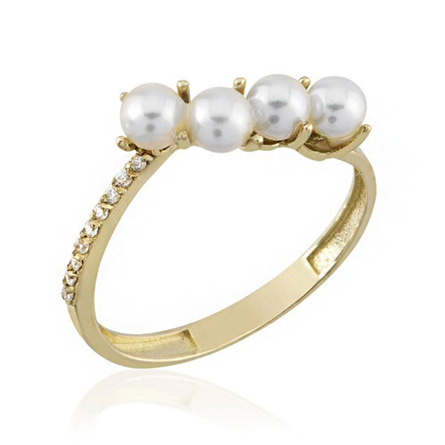 Dea İncili Suyolu Altın Yüzük