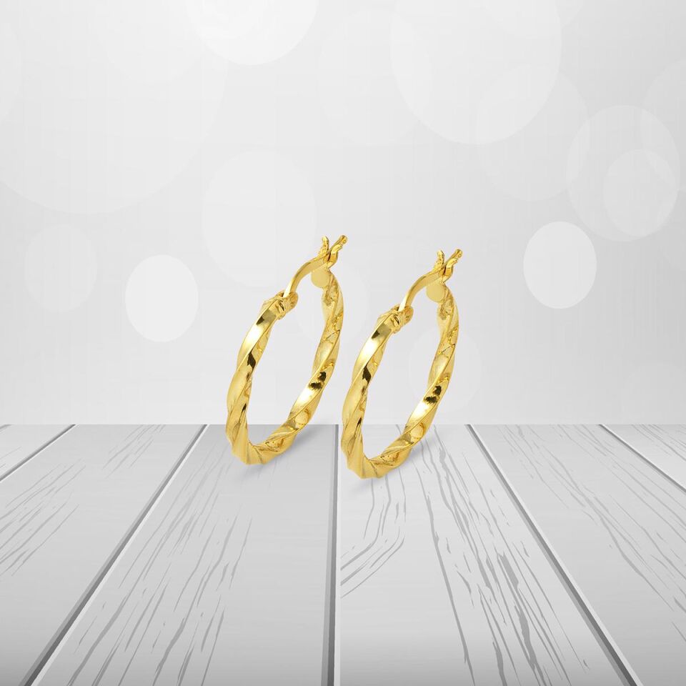 Burgu Mini Altın Halka Küpe