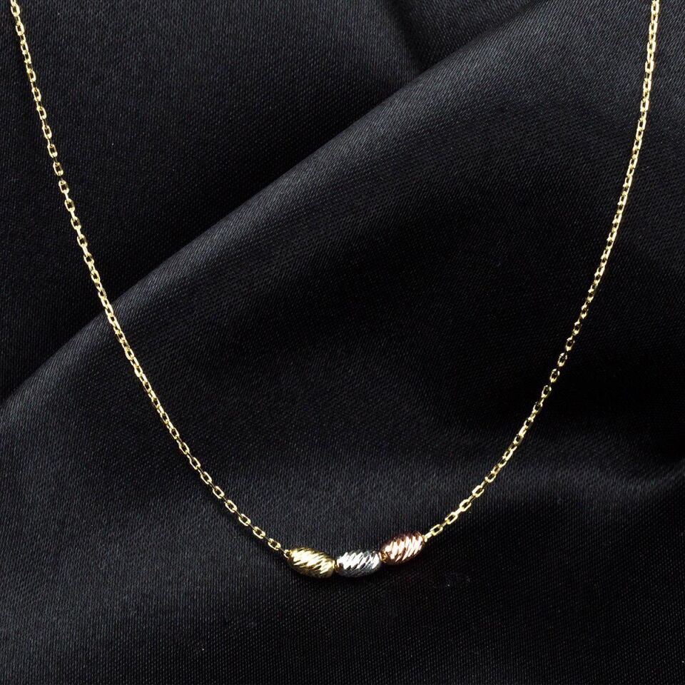 Üç Renk Dorika Işıltısı Kolye