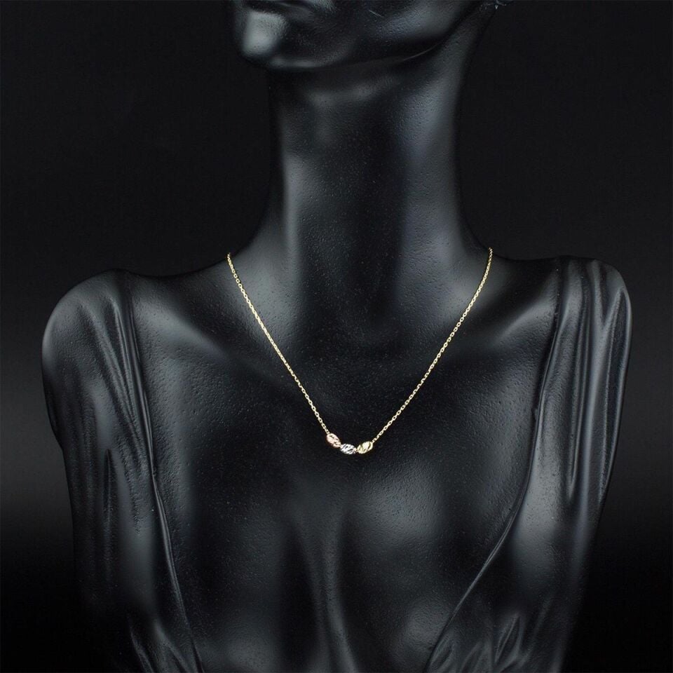 Üç Renk Dorika Işıltısı Kolye