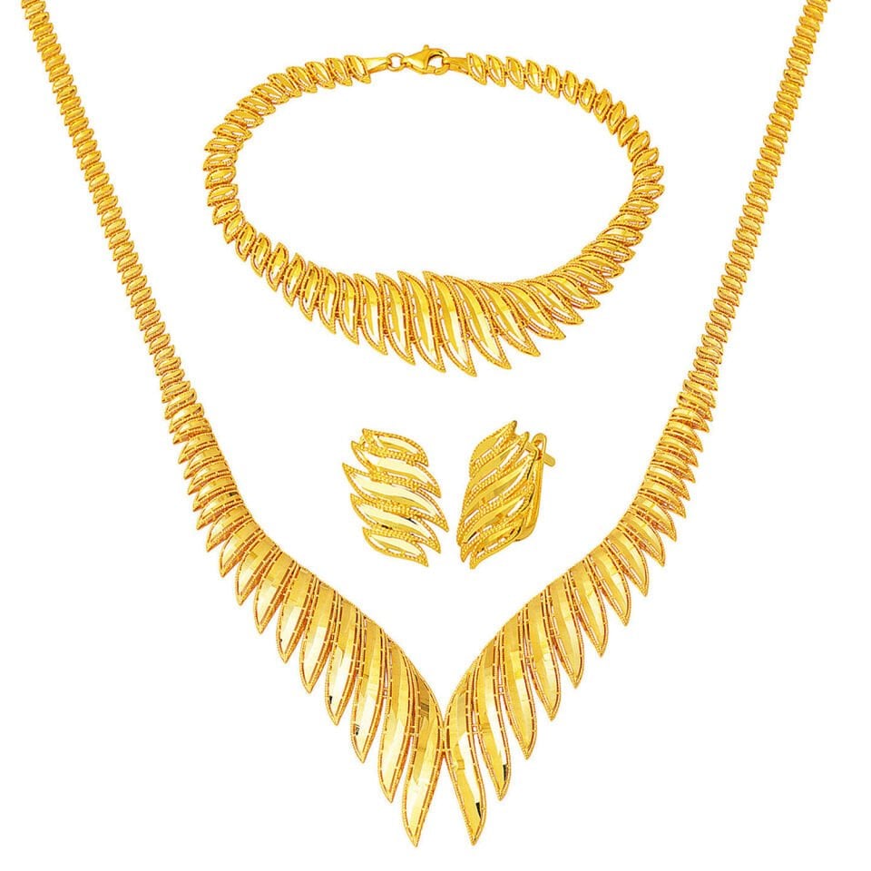 Modern Ajda Altın Taşsız Takı Seti