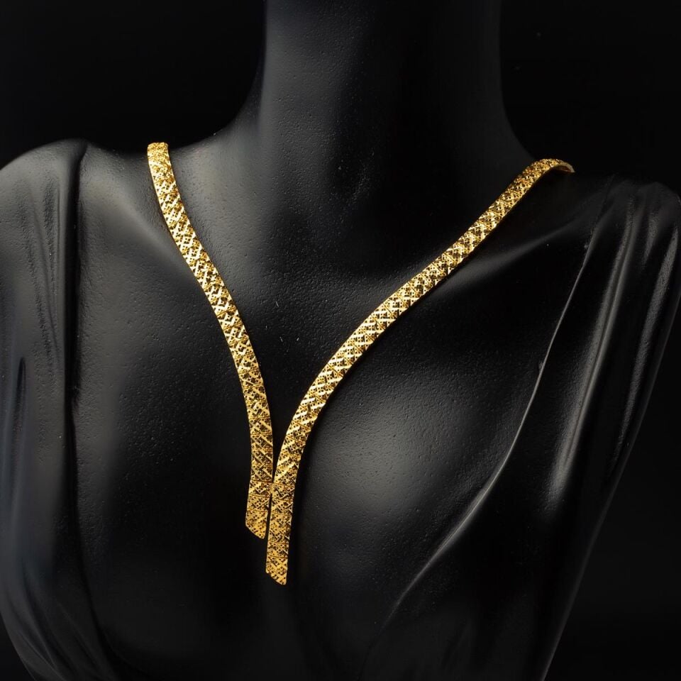 Princess Taşsız Altın Takı Seti