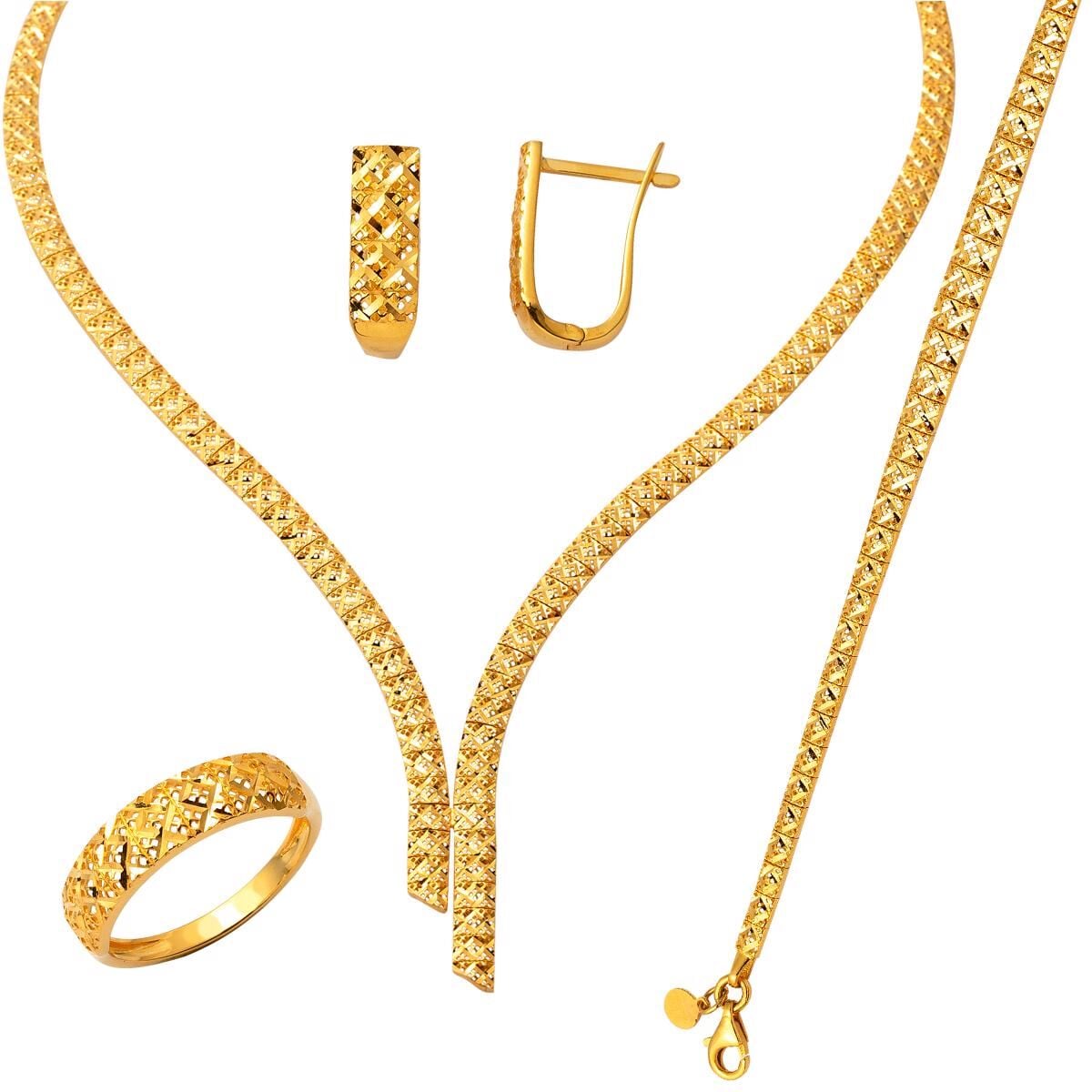 Princess Taşsız Altın Takı Seti