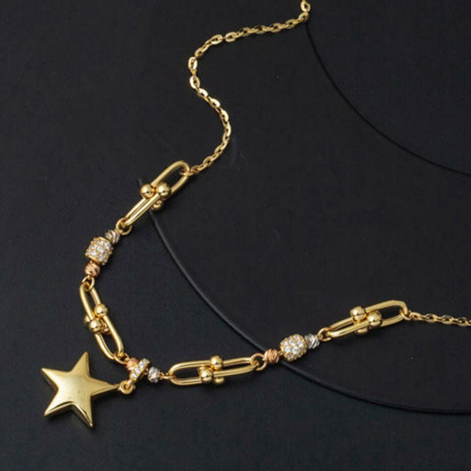 Yıldızlı Pandora 14 Ayar Altın Zincir Kolye