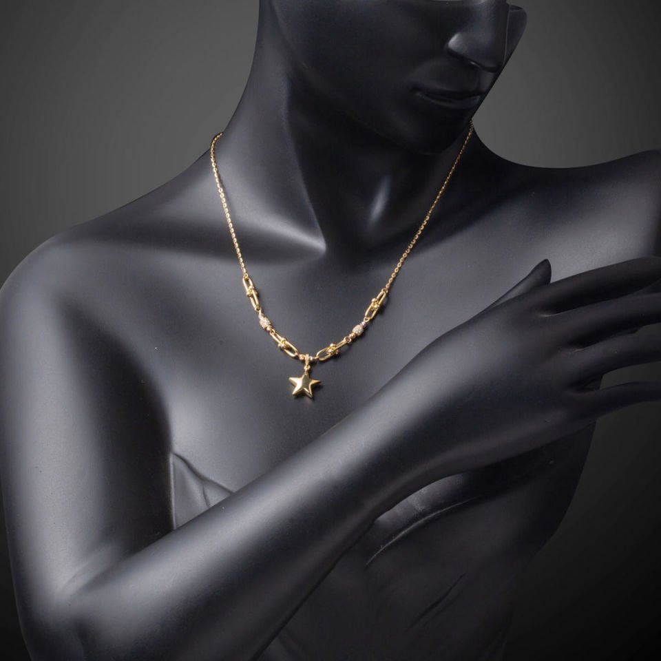 Yıldızlı Pandora 14 Ayar Altın Zincir Kolye