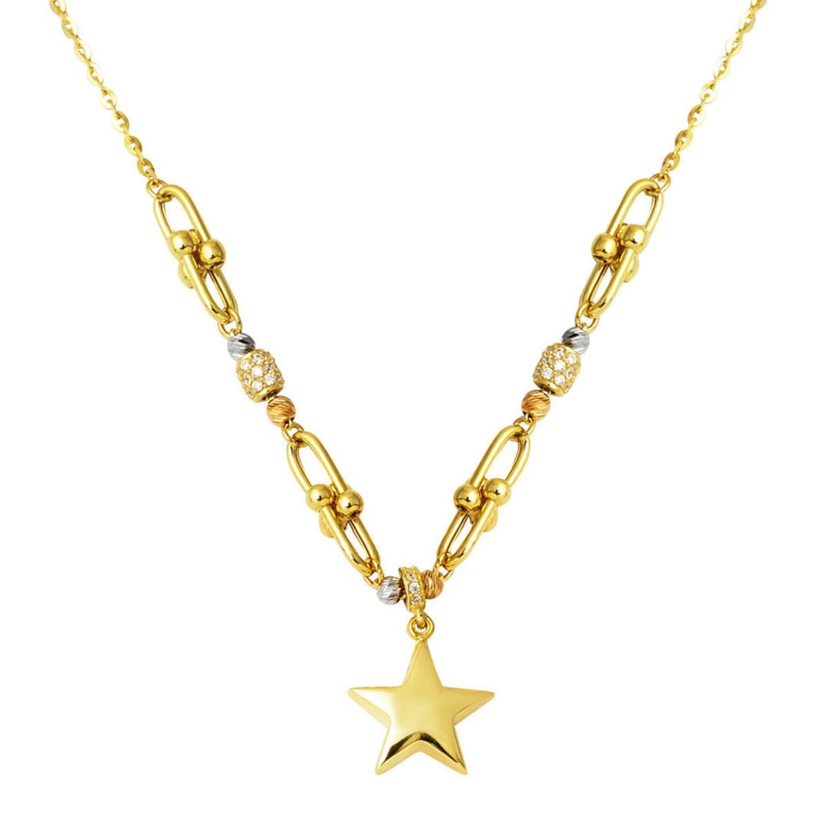 Yıldızlı Pandora 14 Ayar Altın Zincir Kolye