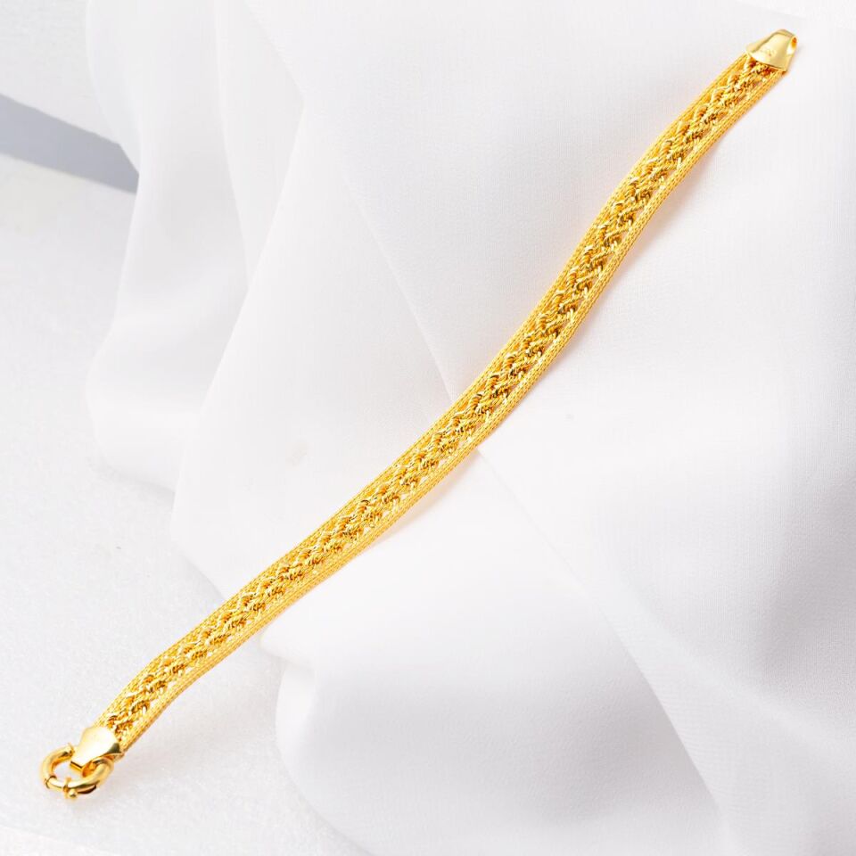 Örgü Zincir 14 Ayar Altın Bileklik