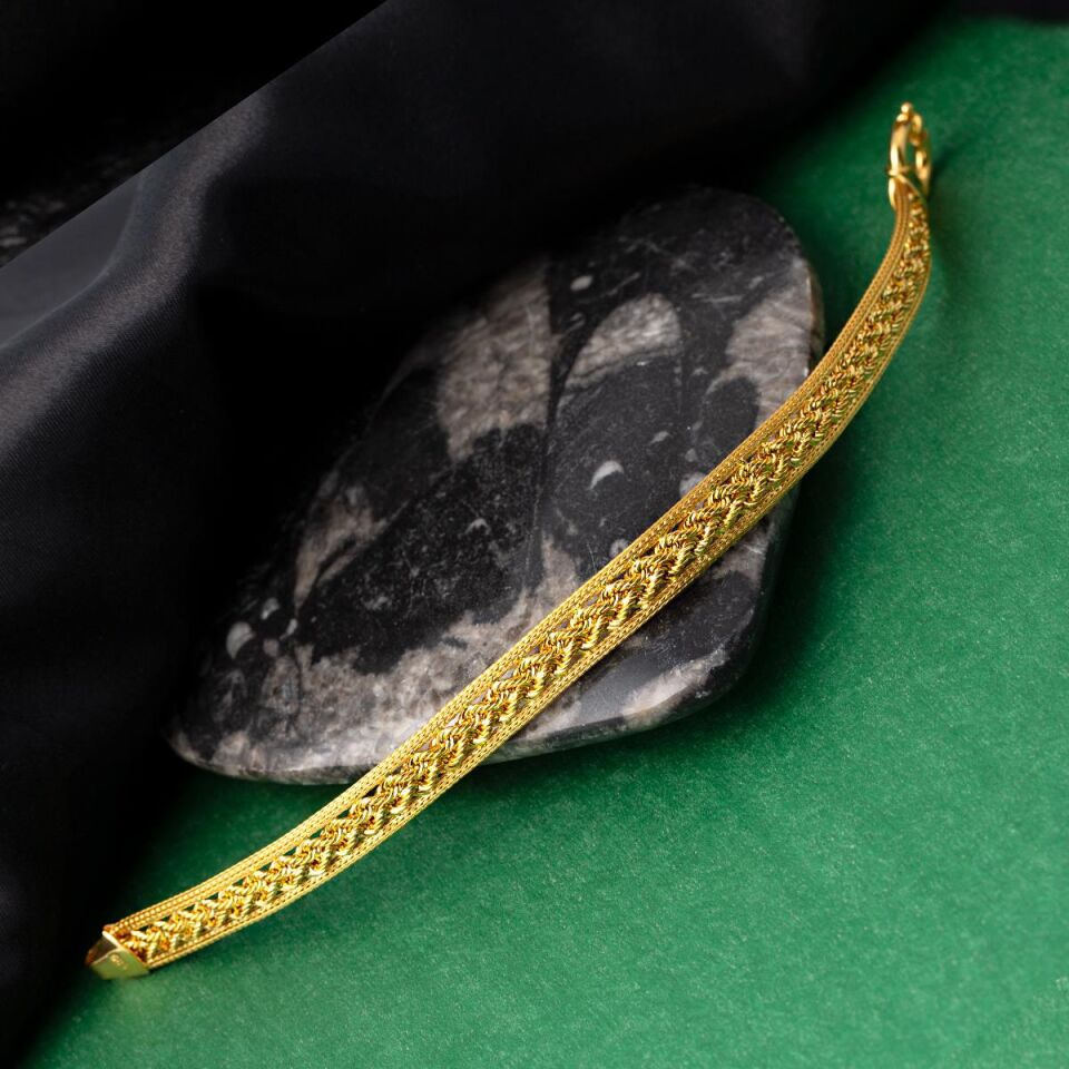 Örgü Zincir 14 Ayar Altın Bileklik