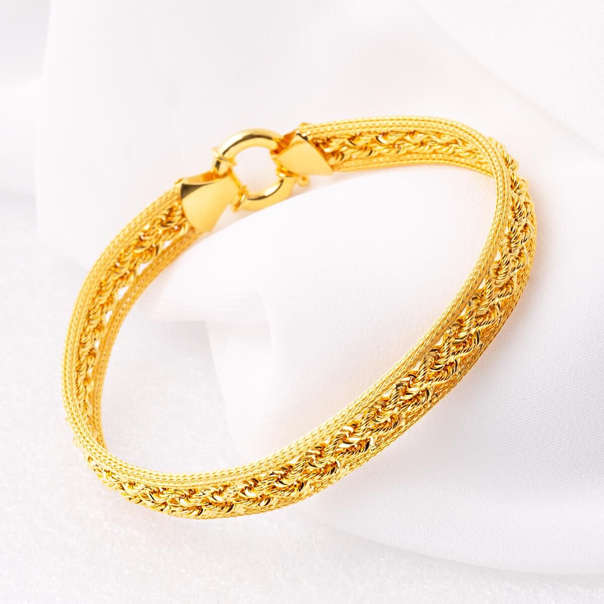 Örgü Zincir 14 Ayar Altın Bileklik