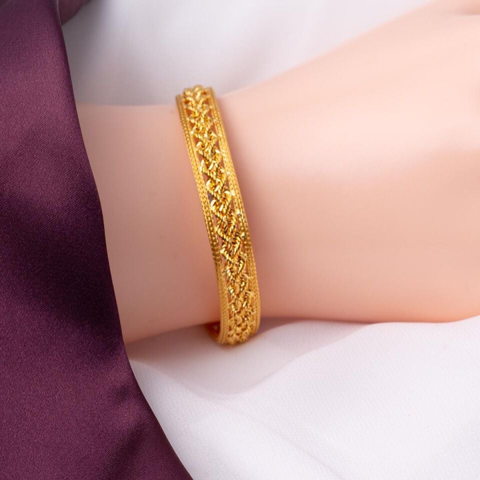 Örgü Zincir 14 Ayar Altın Bileklik