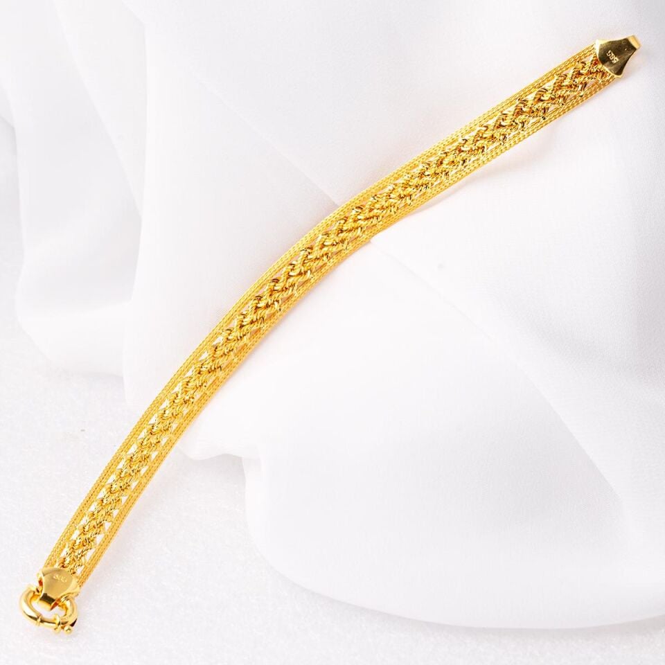 Örgü Zincir 14 Ayar Altın Bileklik