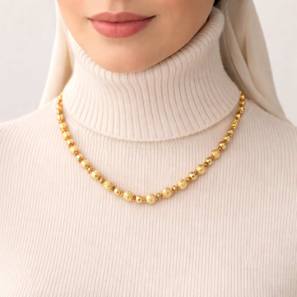 Nohut Toplu 22 Ayar Altın Gerdanlık