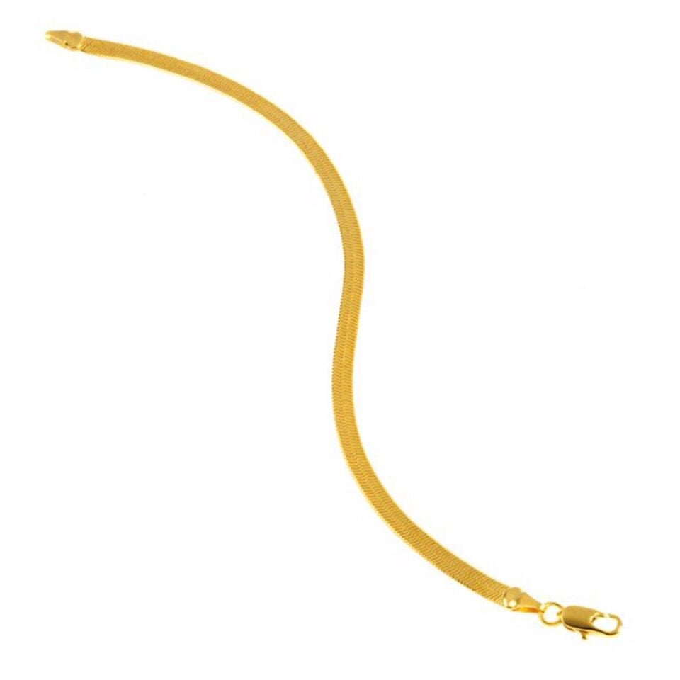 3 mm Enli 14 Ayar Altın Ezme Bileklik