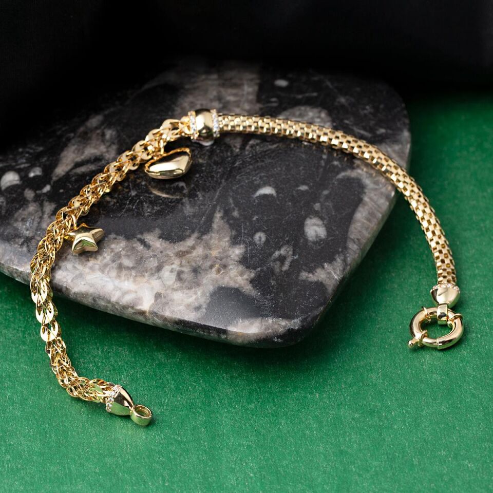 Kalpli Pandora 14 Ayar Altın Bileklik