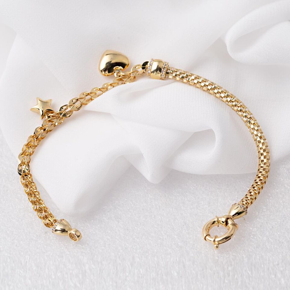 Kalpli Pandora 14 Ayar Altın Bileklik