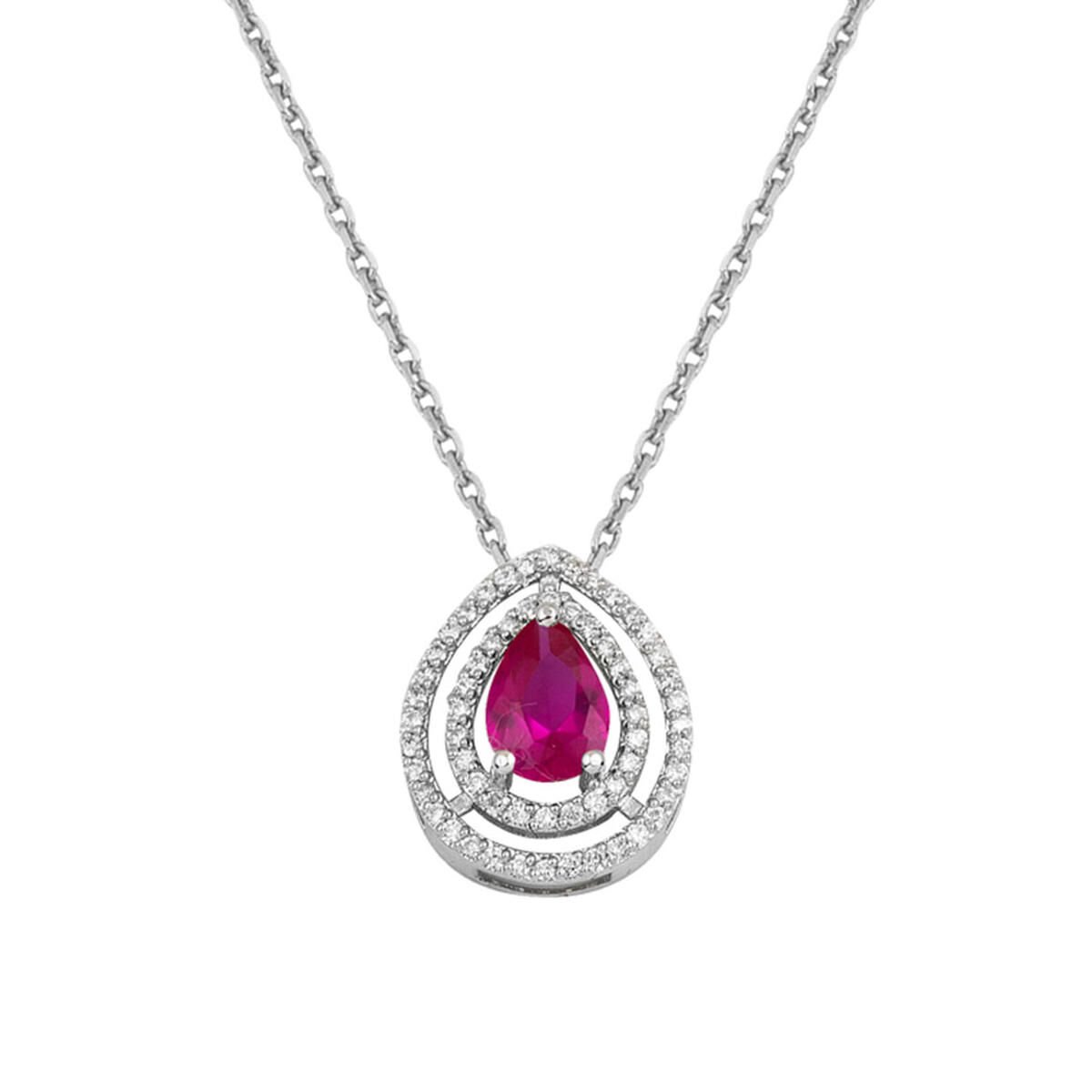 0,20 Karat Pırlantalı Yakut Kolye