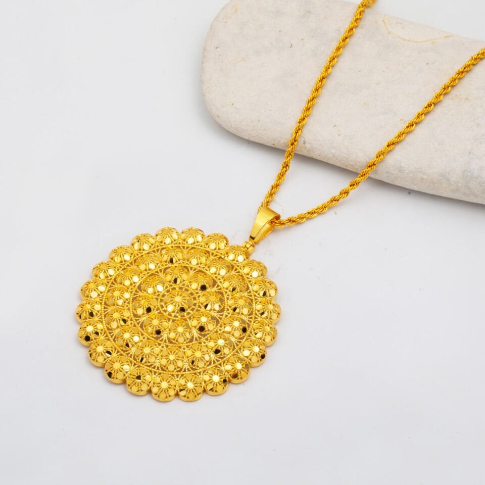 Işık Çemberi 14 Ayar Altın Kolye