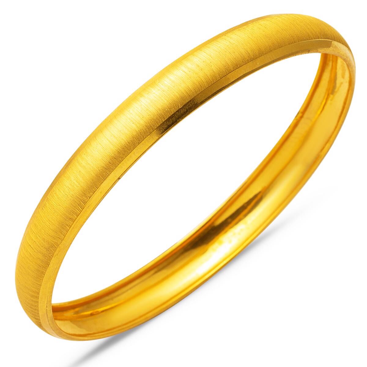 1 Cm Kumlu 14 Ayar Altın Bilezik 7,10 Gr.