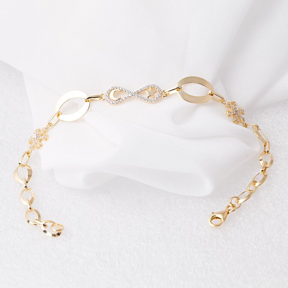Kar Tanesi & Sonsuzluk Altın Bileklik