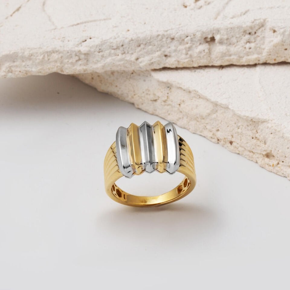 Belle İki Renkli 14 Ayar Altın Yüzük