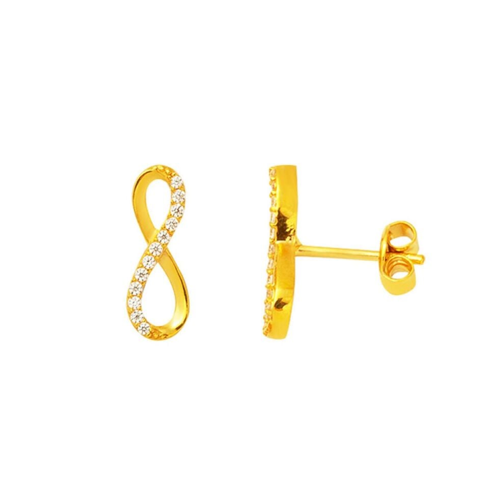 Sonsuzluklu 22 Ayar Altın Küpe