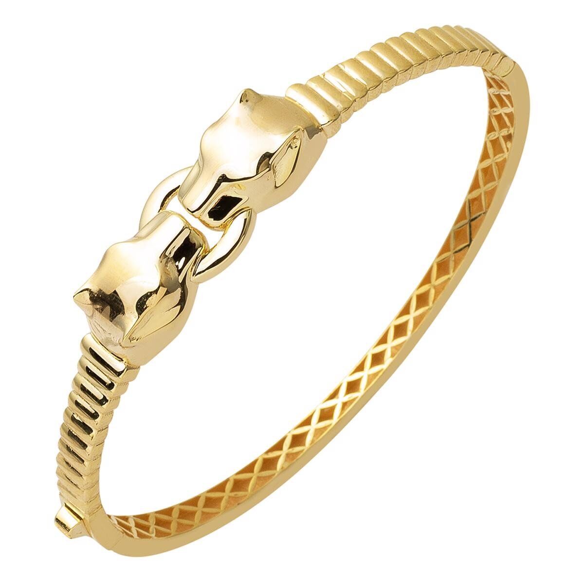 Leona Taşsız Kelepçe Altın Bilezik