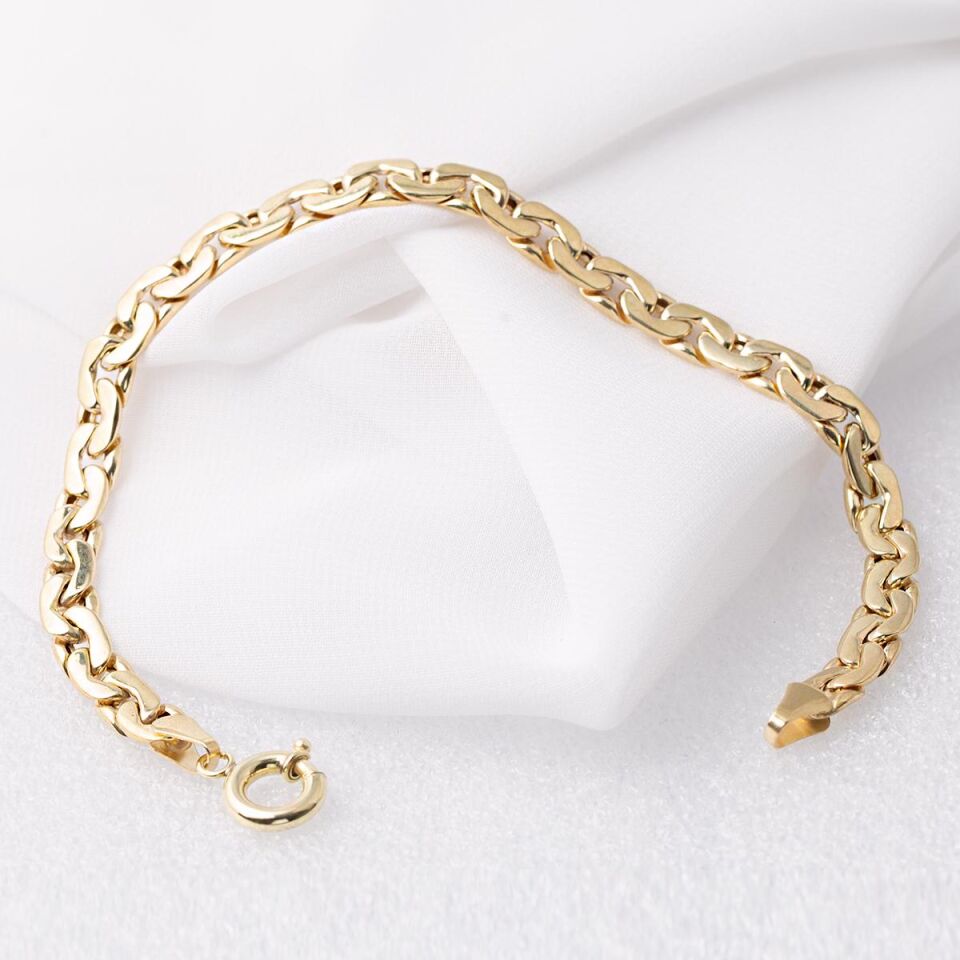 Halka Zincir Taşsız Altın Bileklik