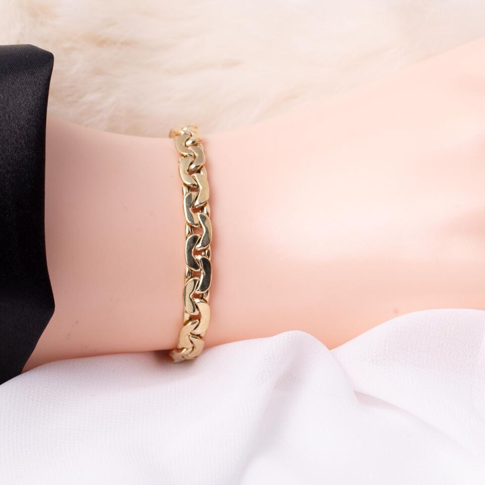 Halka Zincir Taşsız Altın Bileklik