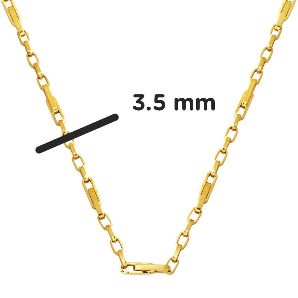 Halkalı Ataç Zincir Kolye 14 Ayar Altın 55 cm.