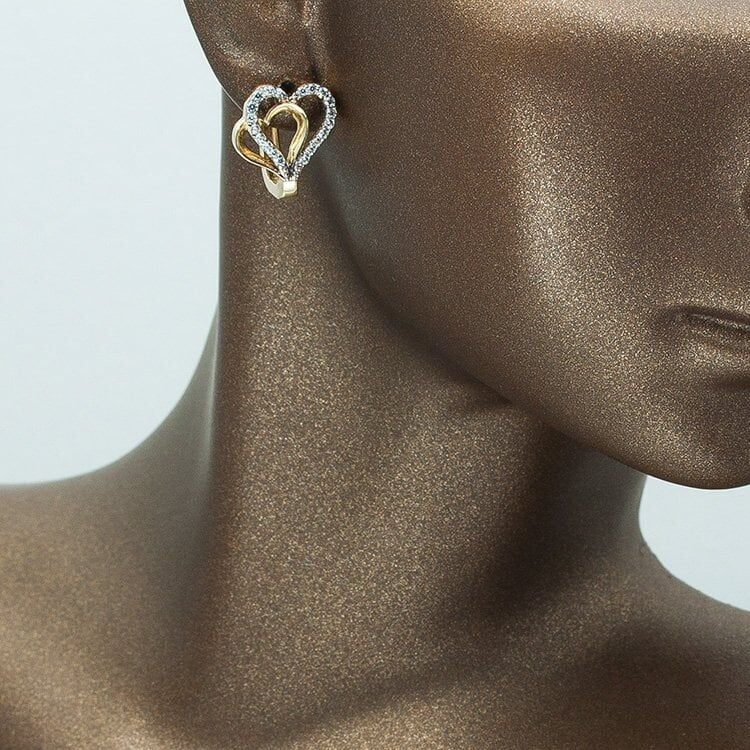 Label Kalpli 14 Ayar Altın Taşlı Küpe