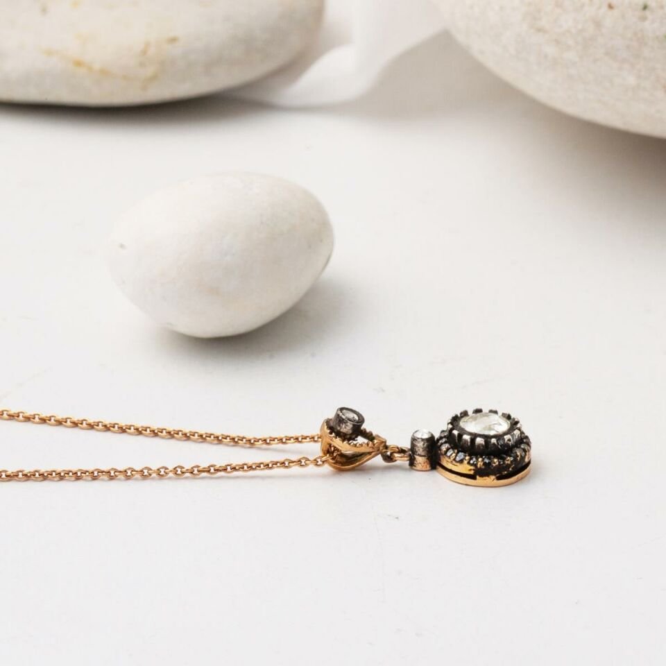 0,20 Karat Elmaslı Altın Kolye