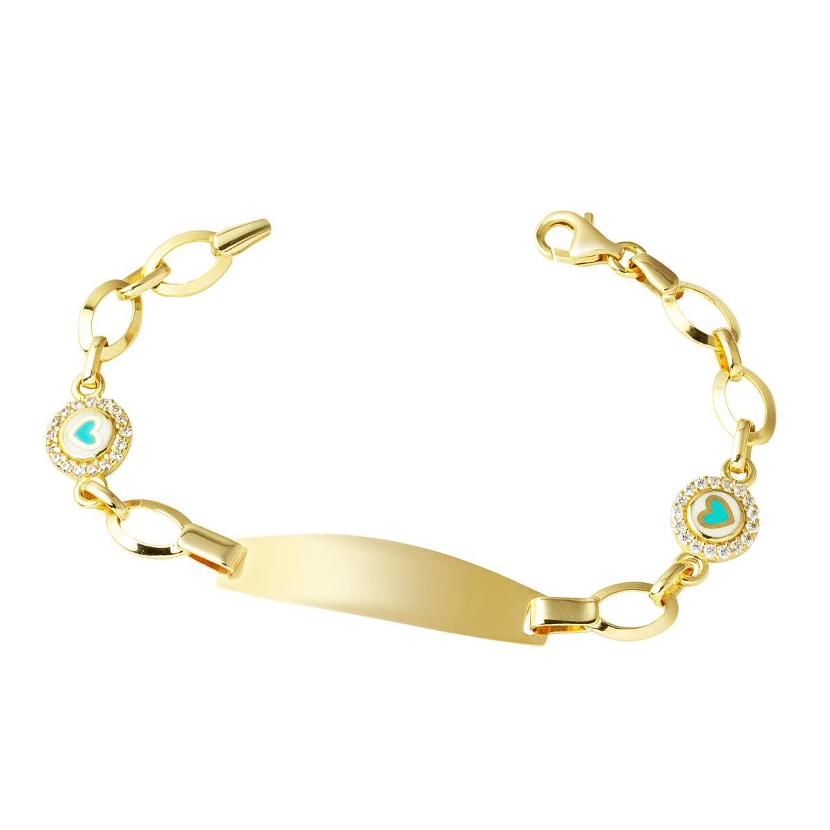 Kalpli İsimlik Altın Bebek Bilekliği