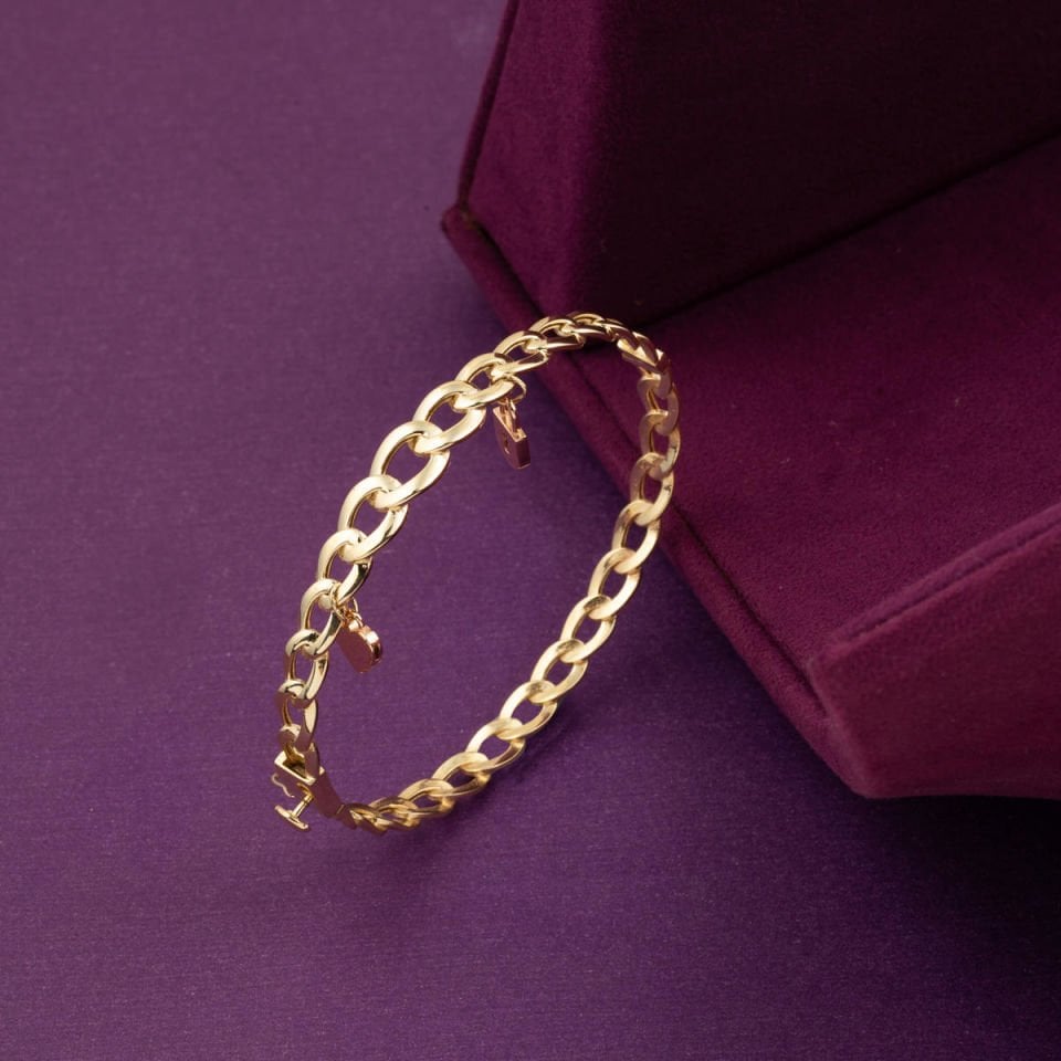 Sevgi Temalı 14 Ayar Altın Pandora Kelepçe Bilezik