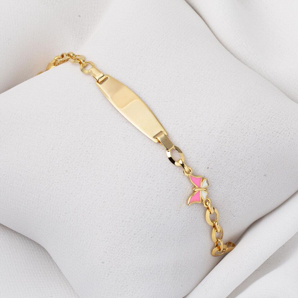 Kelebek İsimlikli Altın Bebek Bilekliği