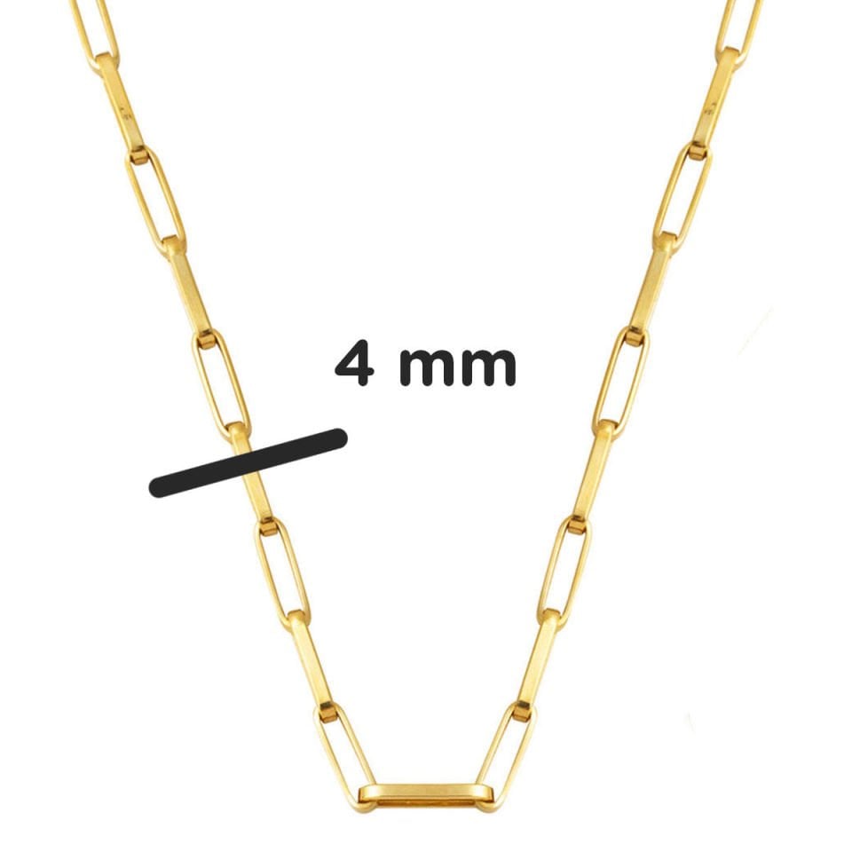 14 Ayar Ataç Altın Zincir Kolye (4 mm Enli) 45 cm.