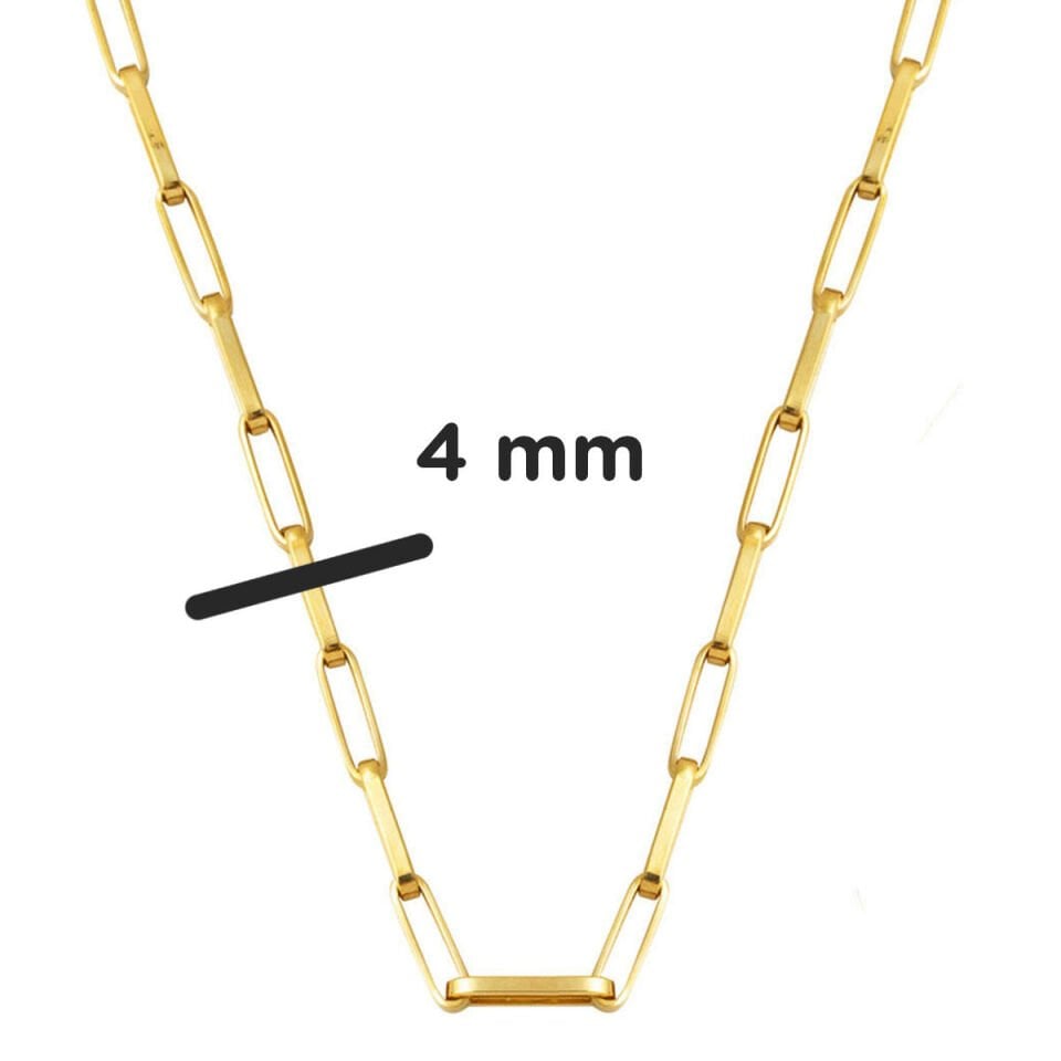 14 Ayar Ataç Altın Zincir Kolye (4 mm Enli) 50 cm.