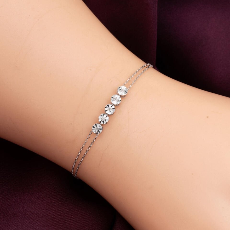 5 Taş Kolye ve Bileklik Pırlanta  Set