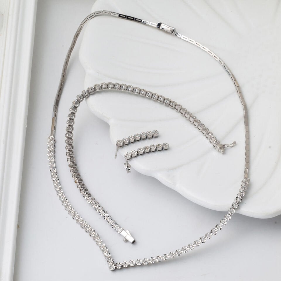 0,80 Karat Suyolu Pırlanta Takı Seti