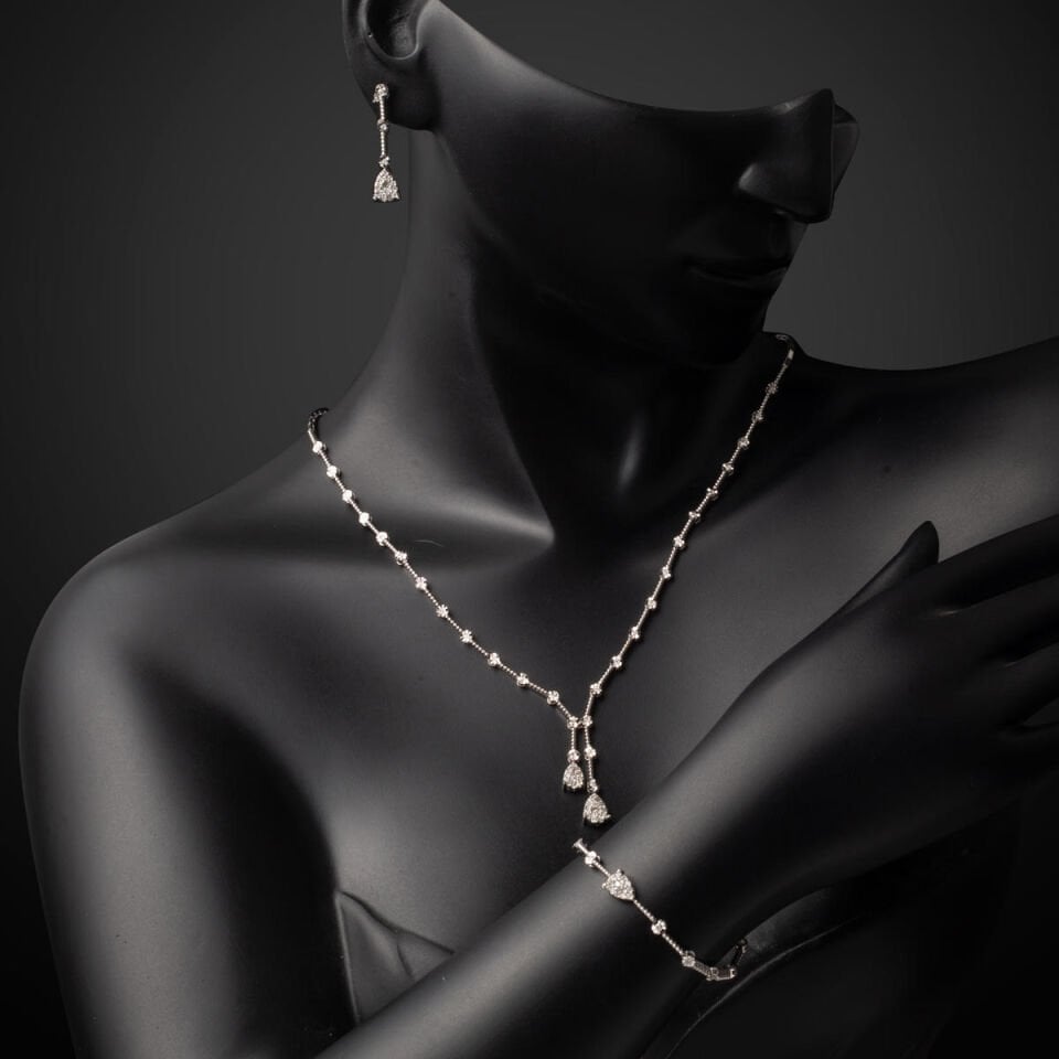 1,10 Karat Damla Pırlanta Takı Seti