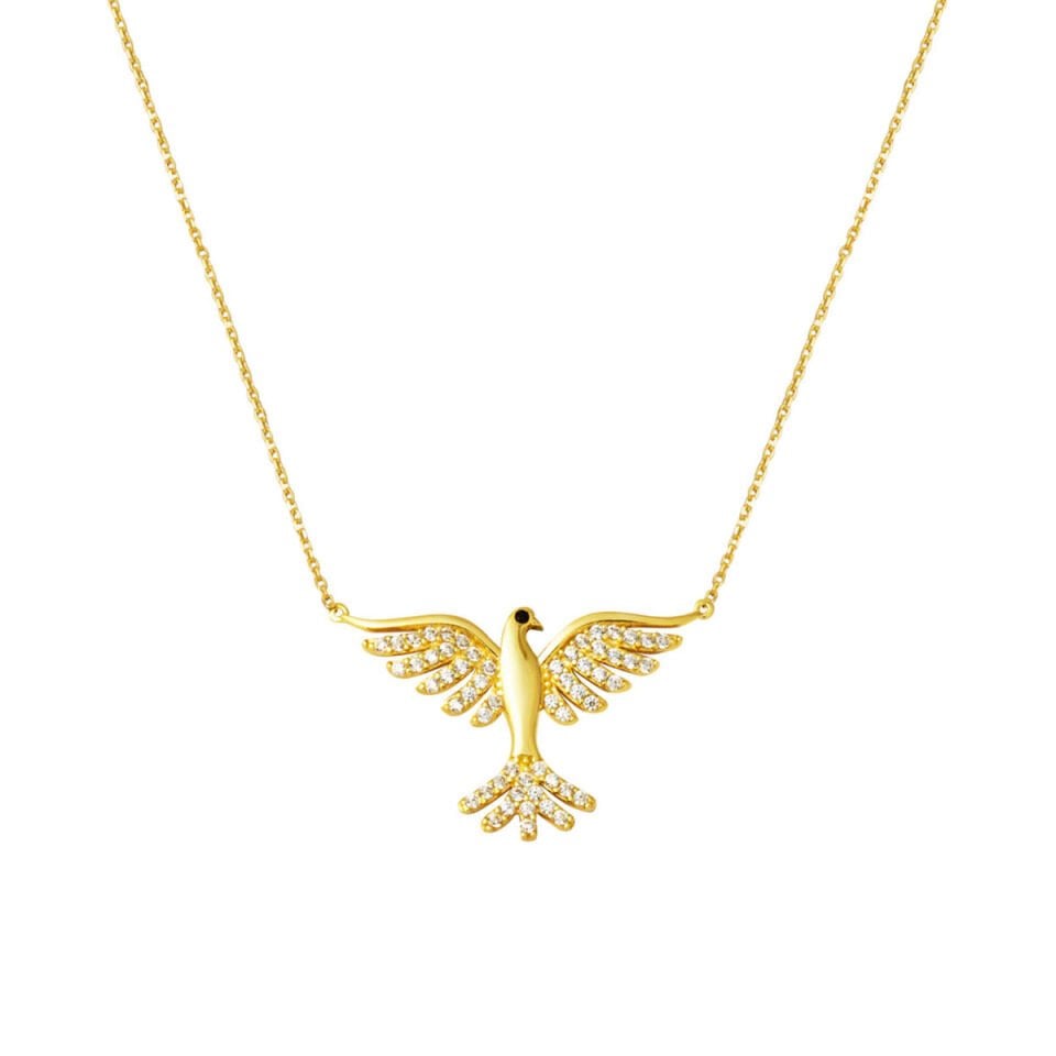 Anka Kuşu Model Altın Zincir Kolye