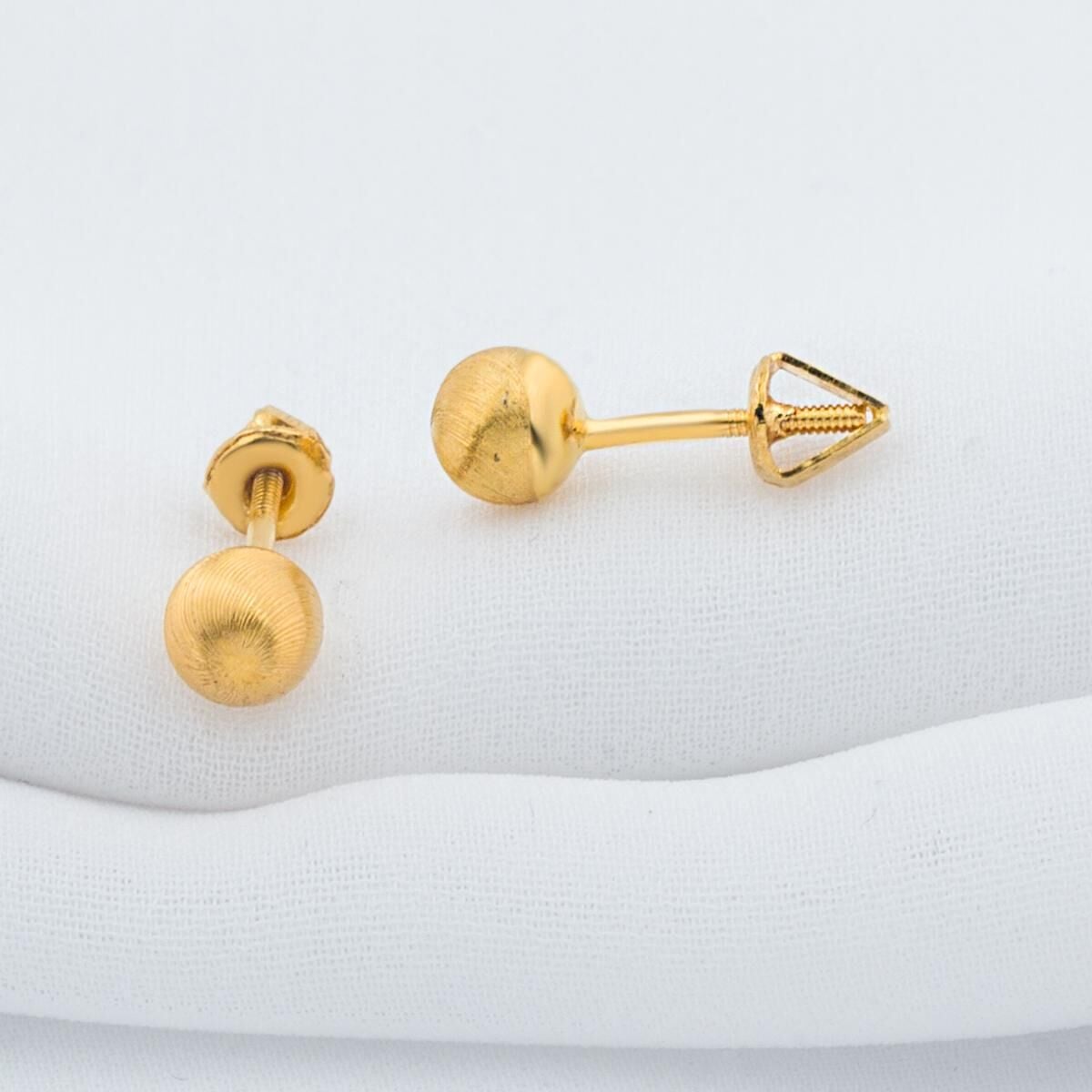 Vidalı 14 Ayar Top Altınlı Küpe