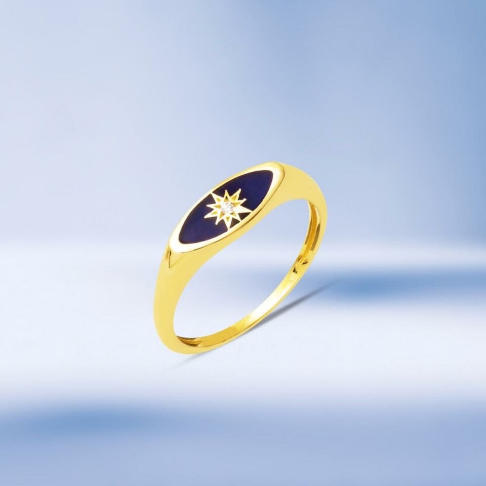 14 Ayar Özel Yıldız Tasarım Altın Yüzük