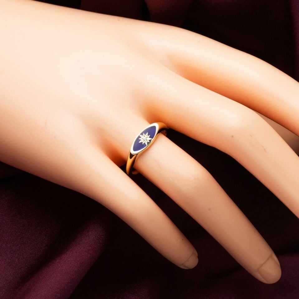 14 Ayar Özel Yıldız Tasarım Altın Yüzük