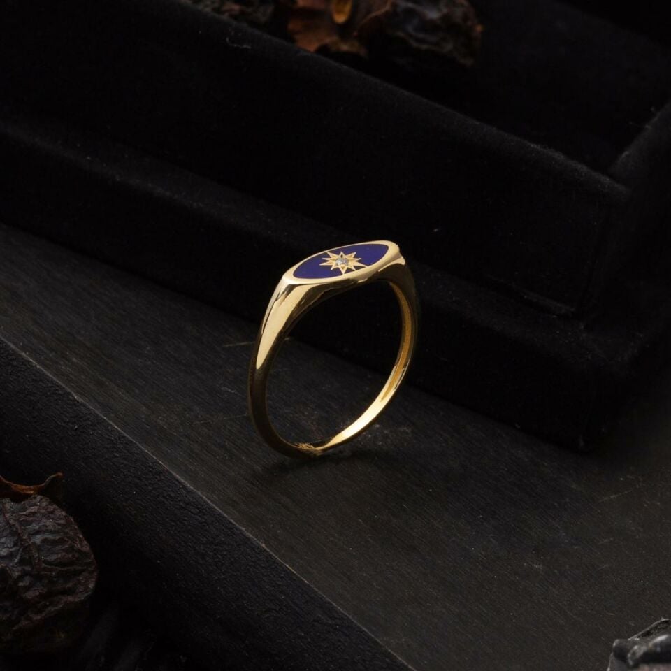 14 Ayar Özel Yıldız Tasarım Altın Yüzük