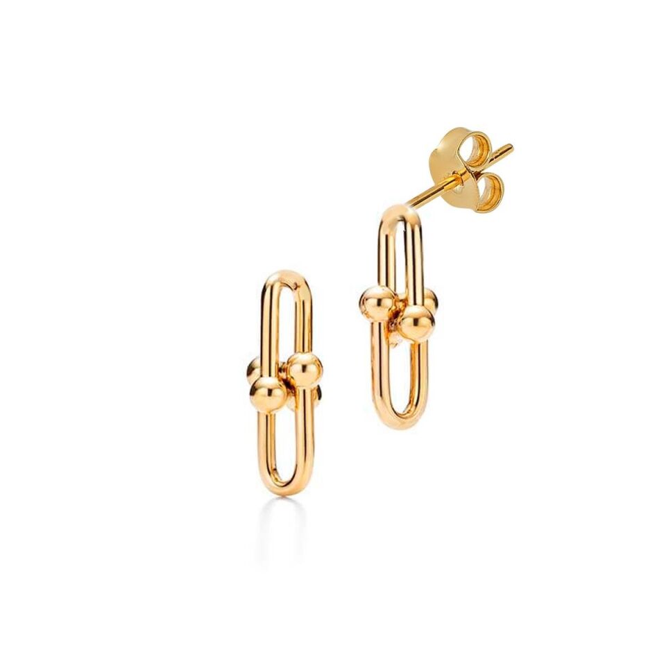 Tiffany Topçuk Zincir Altın Küpe