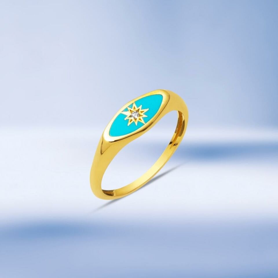 Özel Yıldız Tasarım Altın 14 Ayar Yüzük