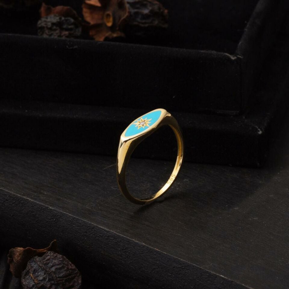 Özel Yıldız Tasarım Altın 14 Ayar Yüzük