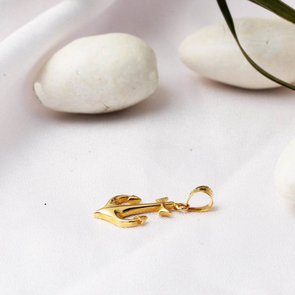 Deniz Çapası 14 Ayar Altın Kolye Ucu